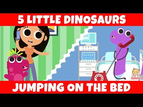 5 Little Dinosaurs Jumping On The Bed | HiDino Kids Songs