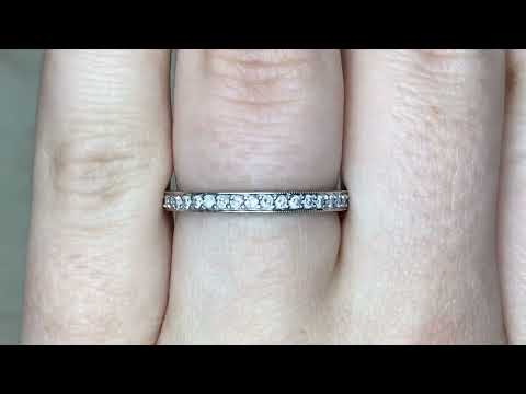 0.50ct Round Brilliant Cut Diamond Eternity Wedding Band Circa 1950 - Rosa Band - Hand Video