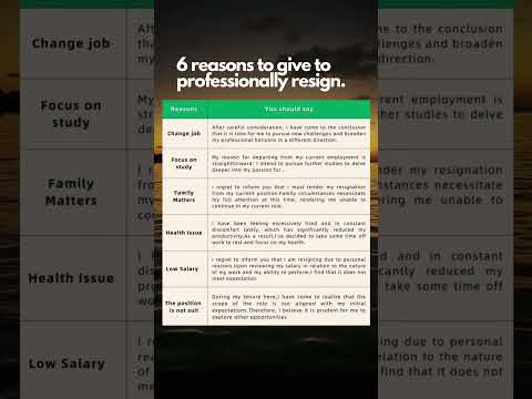 6 reasons to give to professionally resign. #job #resignation #resignationletter #jobsearch #work