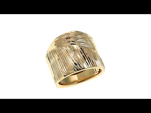 Passport to Gold 14K DiamondCut Wide Band Ring