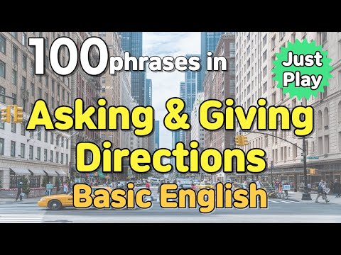 Basic Englishㅣ100 phrases for asking & giving directionsㅣRepeat 3 times