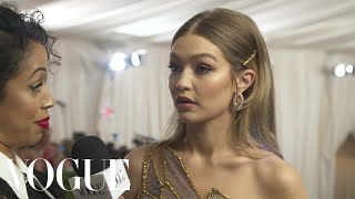 Gigi Hadid on Giving Rihanna a Love Bite | Met Gala 2018 with Liza Koshy | Vogue