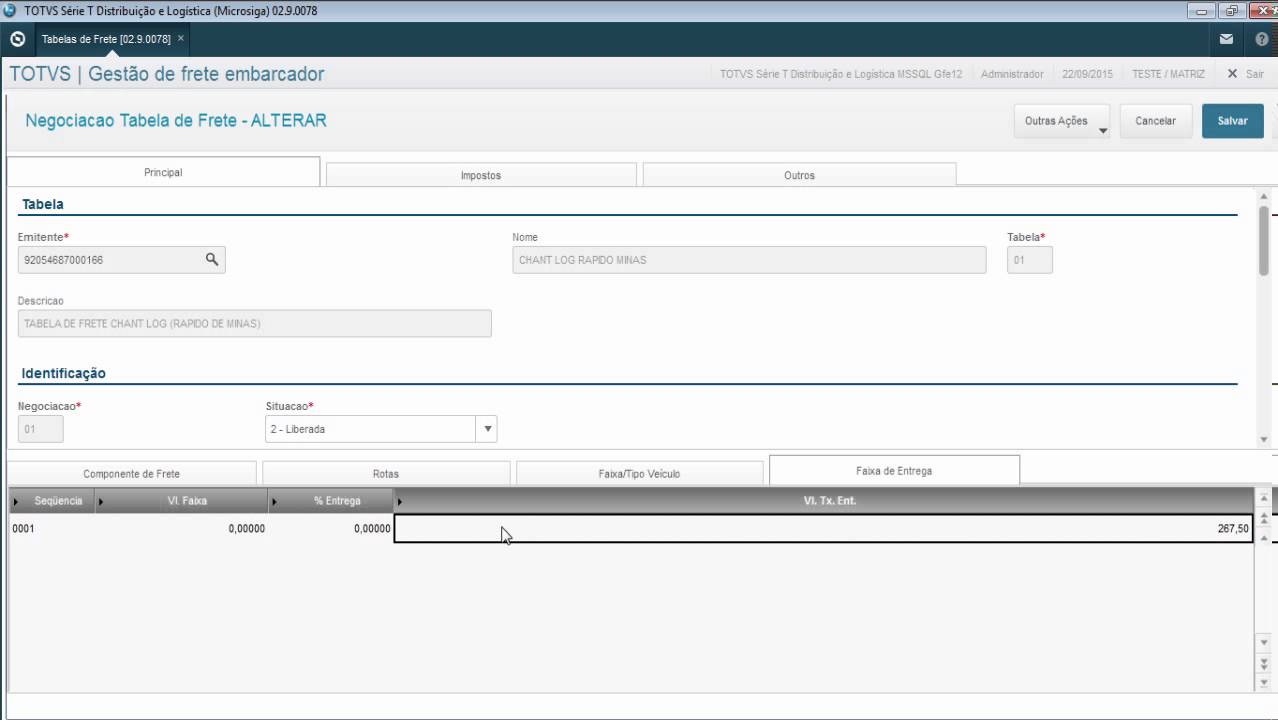 HOW TO - Protheus - Cadastro da tabela de frete GFE