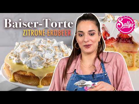 Zitronen Baiser Torte - perfekt mit Erdbeeren 🍓