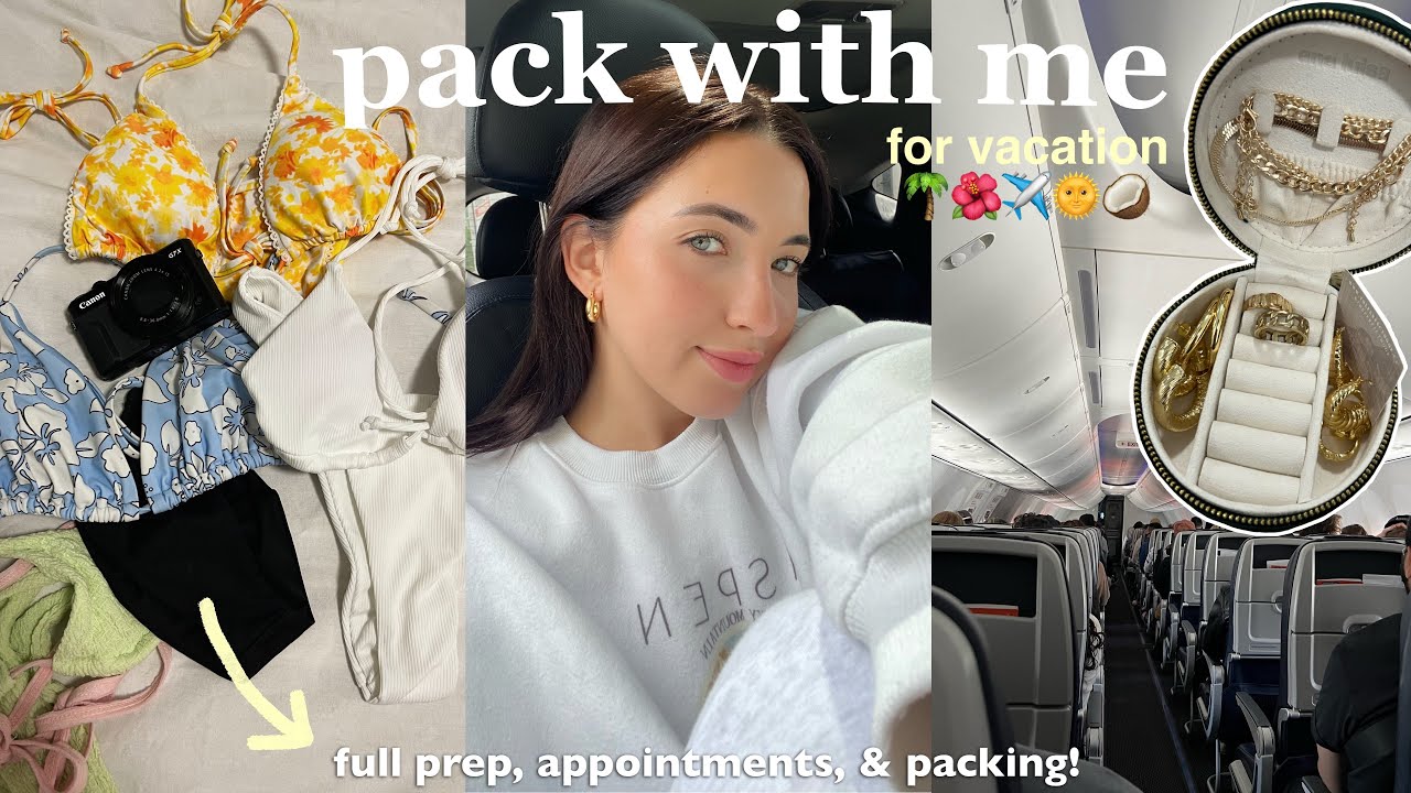 PACK + PREP w/ me for vacation | glow up, packing, nails, travel + more!