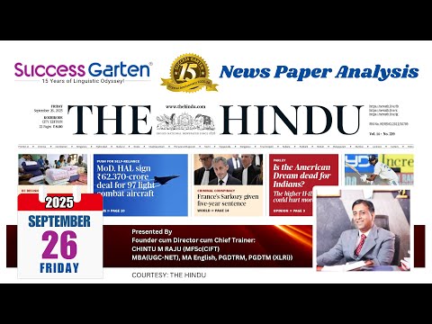 Newspaper Analysis - The Hindu Daily, Chintu M Raju!