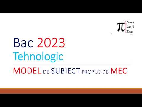 BAC 2023 Tehnologic Model de subiect propus MEC