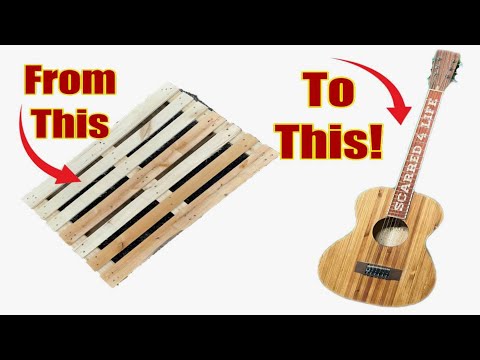 How to Make A Parlor ACOUSTIC GUITAR FROM An Old WOODEN PALLET - No Talking!!