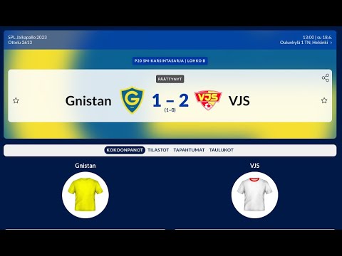 Jälkipelit SM-karsinta Gnistan - VJS 18.6.2023