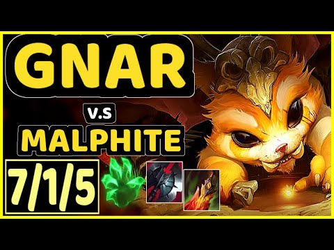 GNAR vs MALPHITE - 7/1/5 KDA TOP GAMEPLAY - EUW Ranked GRANDMASTER