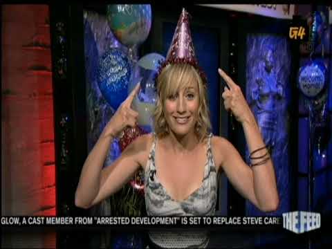 Alision Haislip gets a hat on Attack of the Show and Kevin gets cake