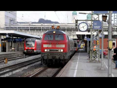 218 444 mit Kurswagen-IC "Rottaler Land" bei der Ausfahrt aus Passau Hbf