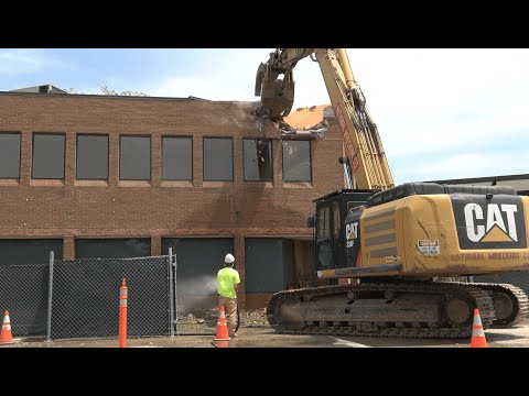 80's Office Building Fall's Apart Like a Card Tower During Demolition! Start of Seven building Demo!
