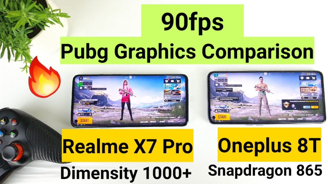 Realme x7 pro vs oneplus 8t 90fps pubg game graphics settings comparison