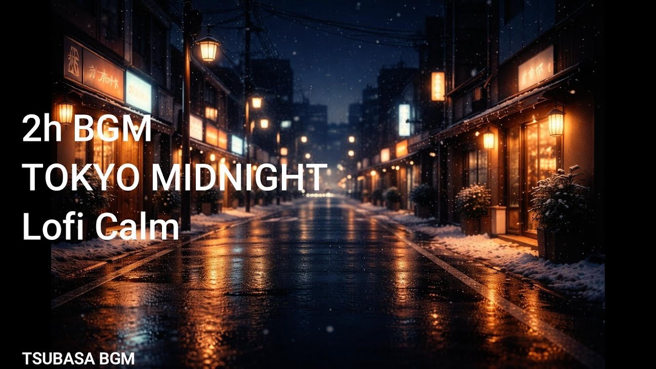 Tokyo Midnight Lo-Fi｜2 Hours Calm BGM　Relaxing Night Music for Focus & Sleep