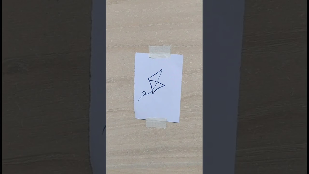 kite 🪁 one line drawing ✍️ #shorts