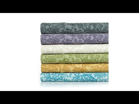 Highgate Manor Cotton Rich Floral Damask 4pc Sheets  F