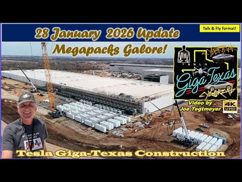 Winter Storm over! 62 Cortex 2 Megapacks So Far! 4 MY BIW’s! 28 Jan 2026 Giga Texas Update (11:35AM)