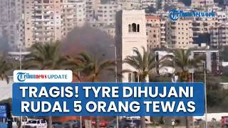 Detik-detik Rudal Israel Hantam Tyre Lebanon, Ledakan Picu Kebakaran & Tewaskan 5 Orang Sipil