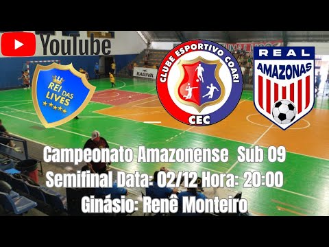 Ao Vivo Campeonato Amazonense de futsal Semifinal Sub 09 Real Amazonas vs Seleção de Coari