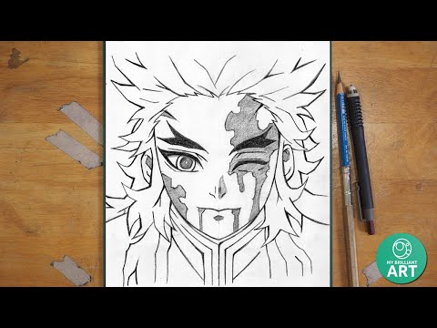 How To Draw Rengoku Kyojuro | Step by Step Easy | Beginners Drawing