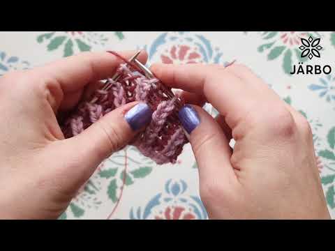 Briochestickning: Avig patentmaska och lyft maska med omslag (PAM + L1Omsl)