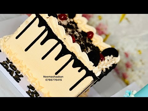 Jinsi ya kupamba keki ya pembe nne #msukuma #neemashaaban