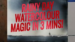 Paint a Rainy Day in 3 Minutes! Easy One-Colour Watercolour for Beginners