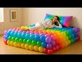 4K ASMR Giant Food Beds Boba Tea Jelly Cake Water Splash Compilation