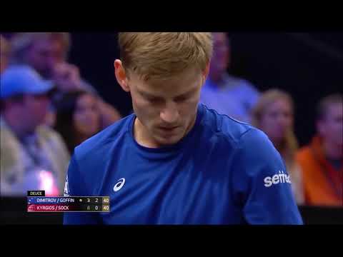 2018  Nick Kyrgios & Jack Sock vs Grigor Dimitrov & David Goffin  laver cup 2set