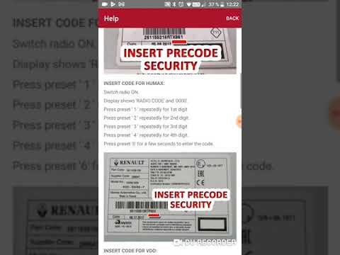 RADIO CODE for DACIA