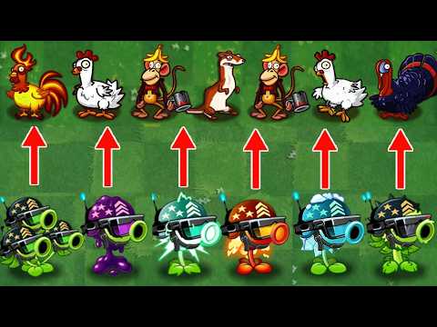 Pvz 2 Challenge - All Plants Max Level vs 500 Animal Zombies - Who Will Win?