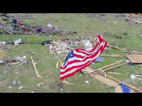 3-26-2021 - Greensboro, Al Drone Video Of Homes Destroyed And A Mobile Home Swept Away