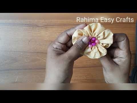 How to make flower | flower | make ribbon flower | Rahima Easy Crafts.