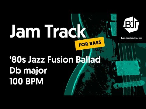 ’80s Jazz Fusion Ballad Jam Track in Db major (for bass) "Rhymes and Riddles" - BJT #37