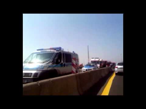 Wypadek - zderzenie TIRów na autostradzie A4 - Gliwice