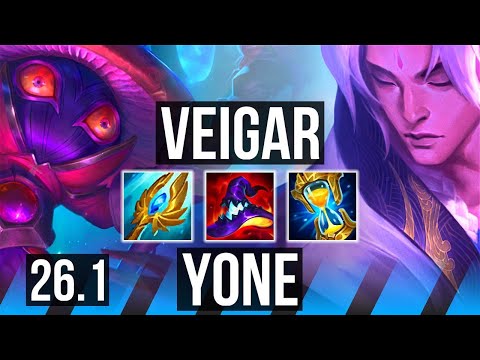 VEIGAR vs YONE (MID) | Good KDA: 13/1/9 | EUW Master | 26.1