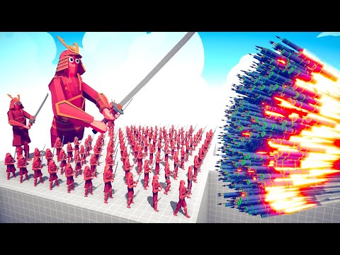 100x SAMURAI AND GIANT SAMURAI Vs EVERY GODS - Totally Accurate Battle Simulator TABS