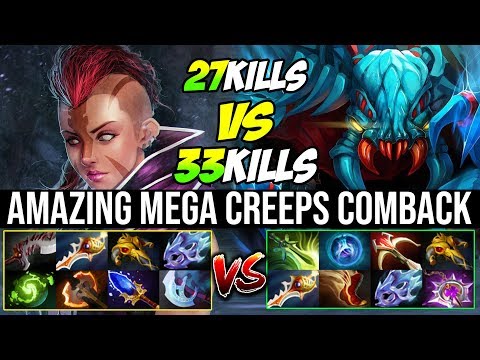 200IQ RAPIER MEGA CREEPS COMEBACK - Anti mage Super Carry Vs 8Slots Weaver 33Kills | DotA 2