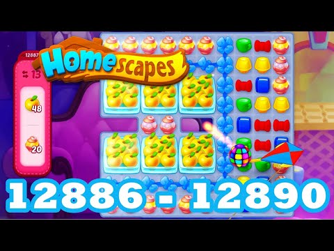 Homescapes Level 12886 - 12890 HD 3 - match puzzle Gameplay | android | IOS | 12887 | 12888 | 12890