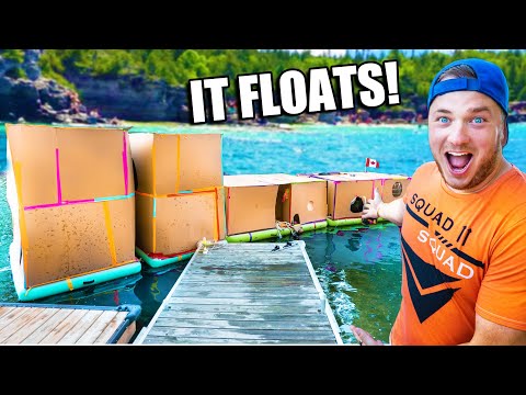 Two Story Box Fort House Boat ON A LAKE!