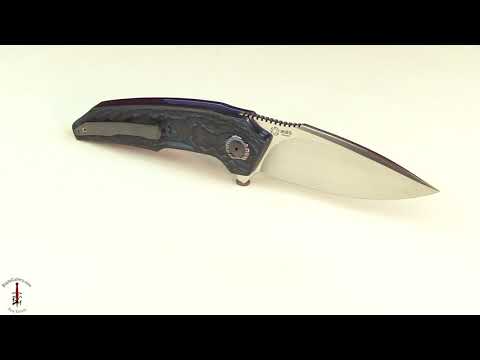 A6 Flipper with Arctic Storm FatCarbon, Timascus, and Zirconium (Ceramic IKBS) - CTS-XHP