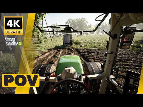 FS25 POV ULTRA Realistic Graphics | Fendt Plowing and Fiat Ducato | ReShade Gameplay Cab View