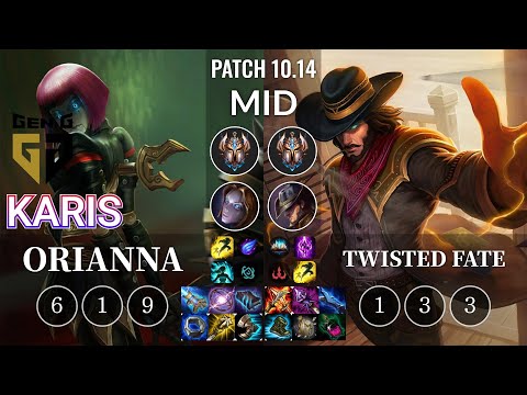 GEN Karis Orianna vs Twisted Fate Mid - KR Patch 10.14