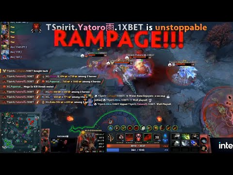 Yatoro gets the turnaround Rampage after dropping to 118 HP