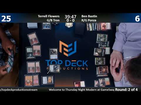 Modern 10/5/17: Terrell Flowers (G/B Tron) vs. Ben Bastin (R/G Ponza)