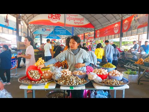Countryside Best Street Food & Relaxing Place @Kien Svay Resort - Cambodia Food Market Tour!