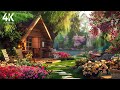 4K | Gentle Spring Atmosphere with Cozy Garden Ambience🌺Relaxing with Birds singing & Nature Sounds