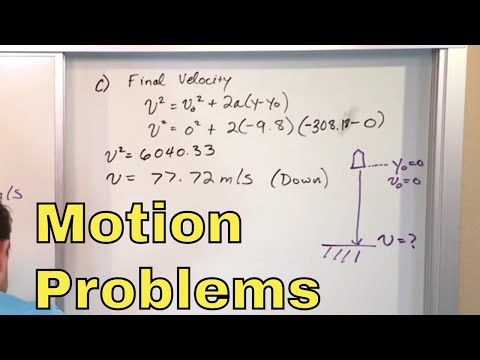 18 - Free Fall Motion Problems in Physics (Acceleration due to Gravity), Part 7