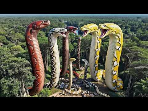 5 Giant Titanoboa Snakes Attack Together! 😱 Prehistoric Monster Snake Battle